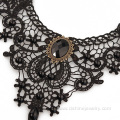 Pearl Black Lace Necklace Gothic Bridal Necklace